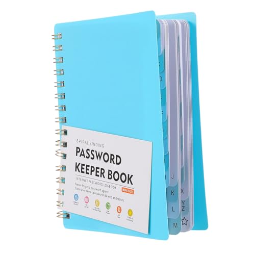 LIGHTAOTAO Adressbuch mit Alphabetischen Registerkarten Spiralbindung Passwort und Adressorganizer Notizbuch für Senioren Hardcover Notizblock Himmelblau von LIGHTAOTAO