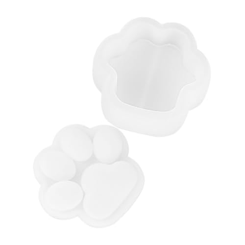 LIGHTAOTAO Aufbewahrungsbox Silikonform Silikonglasharzformen Silikonpfotenform Würfelhalter Silikonformen Katzenklauenschalenform Epoxidharzformen Mit Deckel Epoxid-gießform Kieselgel Weiß von LIGHTAOTAO
