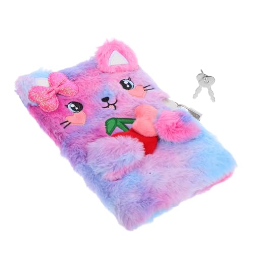 LIGHTAOTAO Katzen Tagebuch mit Plüschcover und Schloss Schlüssel Weiches Kuscheltagebuch für Mädchen Kompaktes Notizbuch zum Schreiben und Zeichnen Perfektes für Katzenliebhaber von LIGHTAOTAO