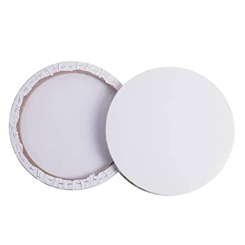 LIGHTAOTAO Runder Leinwandrahmen Baumwolle Vorgespannter Keilrahmen für Öl und Acrylmalerei für DIY Projekte Weißes Design für Kreative Künstler von LIGHTAOTAO