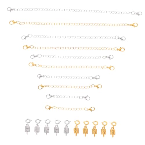 LIGHTAOTAO Teiliges Magnetische Halskettenverlängerer mit Karabinerverschluss Verstellbare Schmuckverlängerungsketten für Damen Flexible Diy Armband und Halskettenanpassung Silber und Goldmix LIGHTAOTAO Teiliges Magnetische Halskettenverlängerer mit Karabinerverschluss Verstellbare Schmuckverlängerungsketten für Damen Flexible Diy Armband und Halskettenanpassung Silber und Goldmix von LIGHTAOTAO