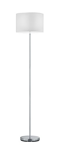 lightling modern Stehleuchte in nickel matt, Stoffschirm weiß, 1 x E27 max. 60W, ø 35 cm, Höhe: 160 cm von lightling