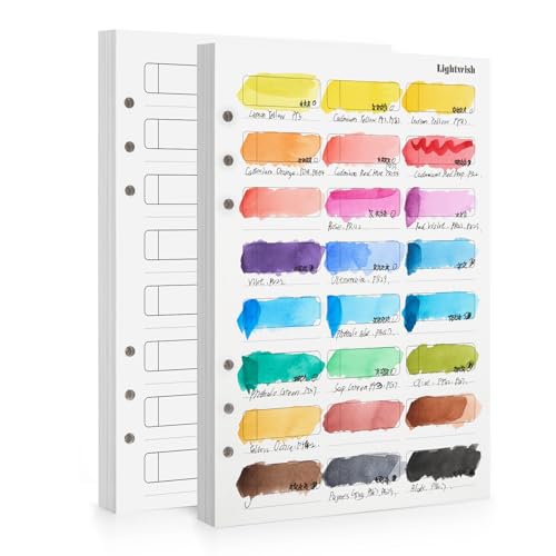 LIGHTWISH Aquarellpapier A5 Schüttgut,100% Baumwolle, Heißpressung, 300 g/m²/140 lb, insgesamt 40 Blatt, 24 Felder, gelocht, austauschbares Papier für Aquarell, Gouache 23 cm x 18 cm LIGHTWISH Aquarellpapier A5 Schüttgut,100% Baumwolle, Heißpressung, 300 g/m²/140 lb, insgesamt 40 Blatt, 24 Felder, gelocht, austauschbares Papier für Aquarell, Gouache 23 cm x 18 cm von LIGHTWISH