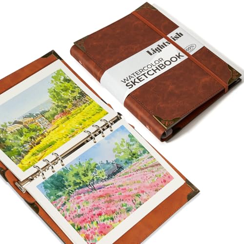 Lightwish Aquarell-Skizzenbuch, 100 % Baumwolle, säurefrei, Aquarell-Tagebuch, 300 g/m², kaltgepresstes Aquarellpapier für Künstler, Erwachsene, Studenten, 20 Blatt, 14 x 21 cm Papier Lightwish Aquarell-Skizzenbuch, 100 % Baumwolle, säurefrei, Aquarell-Tagebuch, 300 g/m², kaltgepresstes Aquarellpapier für Künstler, Erwachsene, Studenten, 20 Blatt, 14 x 21 cm Papier von LIGHTWISH