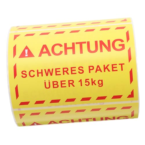 LIGIGWASH 1 Etikett „übergewicht“. Vorsicht Schwerer Aufkleber Schwere Aufkleber Für Den Versand Etikettenaufkleberpapier Umzugsetiketten Für Kartons Warnschild Beschichtetes Papier Yellow von LIGIGWASH