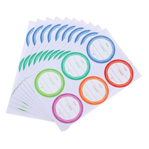 LIGIGWASH 10 Blatt Selbstklebende Ablösbare Datumsaufkleber aus Wasser Ölbeständigem PVC für Glasflaschen und Vorratsbehälter Etiketten pro Blatt zum Beschriften und Organisieren in Küche von LIGIGWASH
