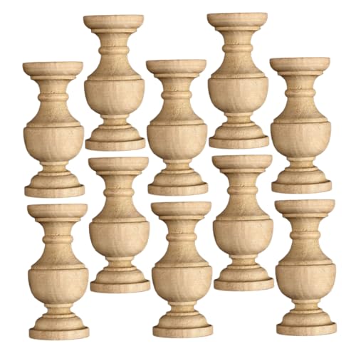 LIGIGWASH 10 Stück Teiliges Unlackierte Holzspindeln aus Rustikale Dekorsäulen für Diy Holzprojekte Vielseitig Lackierbar für Weinschrank und Bettrahmen Stabile Handwerksqualität von LIGIGWASH