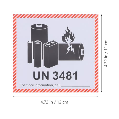LIGIGWASH 100 Blatt Selbstklebende Lithium batterieaufkleber für Sicheren Versand Vielseitige Transportwarnung Feuerfeste Batterieetiketten Klare Sicherheitskennzeichnung von LIGIGWASH