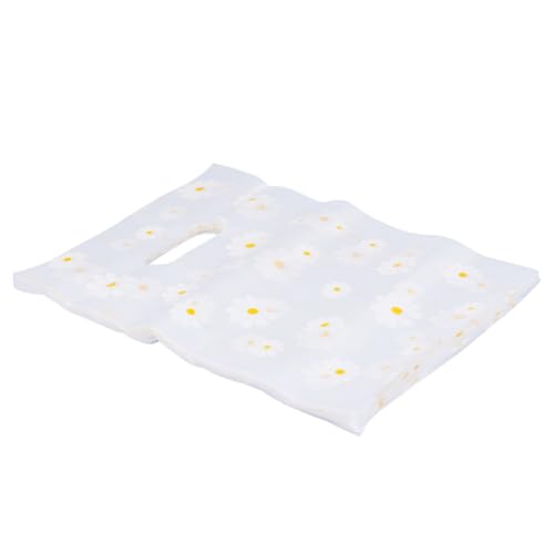 LIGIGWASH 100 Stück Teiliges Transparente Tragetaschen mit Blumenmuster Leichte Taschen mit Griff Praktische und Einkaufstüten für Schmuck Lebensmittel und Kleine Geschenke von LIGIGWASH