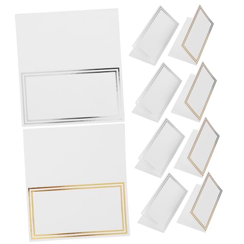 LIGIGWASH 100 Stück Tischkarten aus Faltbare Blanko Platzkarten für Hochzeiten und Partys für Namensanzeige von Gästen in Gold und Silber von LIGIGWASH