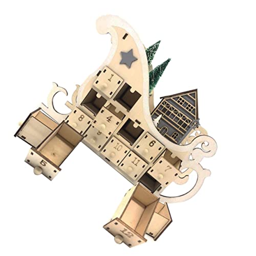 LIGIGWASH 1Stück Zarter Weihnachtskalender Aus Holz Countdown Dekoration Für Weihnachten Stilvoller Schlittenkalender Für Zuhause Exquisites Weihnachtsgeschenk von LIGIGWASH