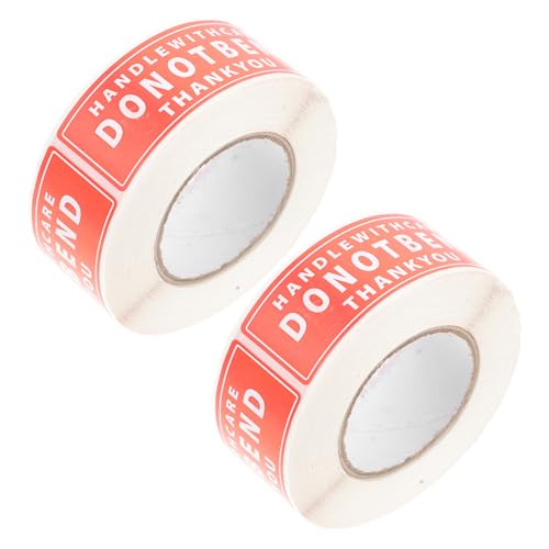 LIGIGWASH 2 Rollen Warnaufkleber Nicht Knicken Shipping Sticker für Verpackung Kartons Praktische Haftstarke Vielseitige Handle With Care Etiketten für Sicheren Versand von LIGIGWASH