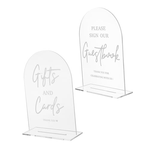 LIGIGWASH 2 Stück Teiliges Acryl Hochzeitstischschild Transparente Bogenform Sitzplatzkarten für Empfangsdekoration Lesbare Kalligrafische Schrift Vielseitig für Hochzeiten und Events von LIGIGWASH
