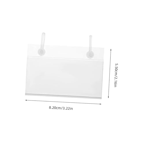 LIGIGWASH 20 Stück Transparente Preisschildhalter aus PVC mit Doppelhaken Stabile Etikettenclips für Ablagen und Körbe Klare Anhängerhalter für Schnellbeschriftung im Einzelhandel und von LIGIGWASH