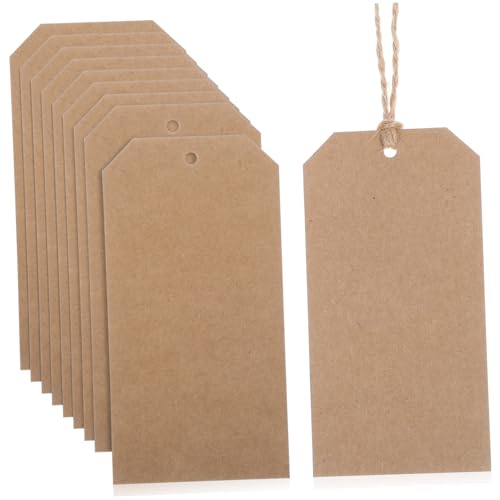 LIGIGWASH 200 Stück Kraftpapier Anhänger mit Juteschnur Stabile Wiederverwendbare Preisschilder für Handgefertigte Artikel DIY Etiketten Vielseitig Beschriftbare Hängeetiketten von LIGIGWASH