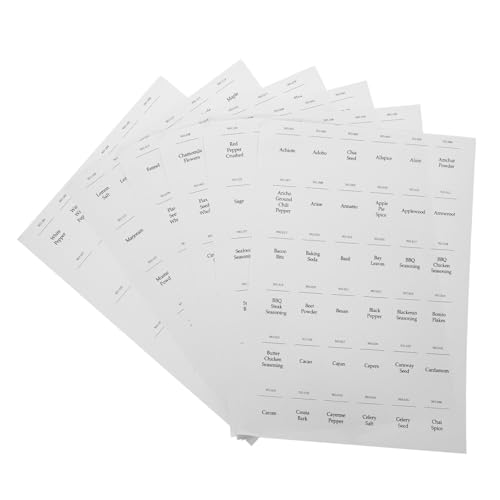 LIGIGWASH 216 Stück Teiliges Aufkleber für Gewürzgläser Selbstklebend und Ölbeständig Vorbedruckte Küchenetiketten für Salz Pfeffer und Gewürze Passend für Vorratsdosen und Gewürzbehälter von LIGIGWASH