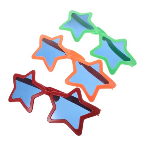 LIGIGWASH 3 Stück Exaggerierte Fünfzackige Sonnenbrille Hawaii Strand Dekoration Lustige Partybrille für Erwachsene Foto Requisiten für Sommerfeiern von LIGIGWASH