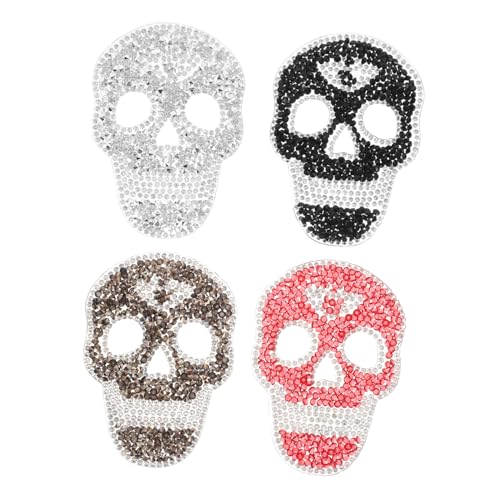 LIGIGWASH 4 Stück Teiliges Skull Aufnäher für Diy Kleidung Dekoration Applikationen für Jeans Taschen Jacken mit Langlebigen Harzsteinchen für Kreative Projekte Stilvolle LIGIGWASH 4 Stück Teiliges Skull Aufnäher für Diy Kleidung Dekoration Applikationen für Jeans Taschen Jacken mit Langlebigen Harzsteinchen für Kreative Projekte Stilvolle von LIGIGWASH