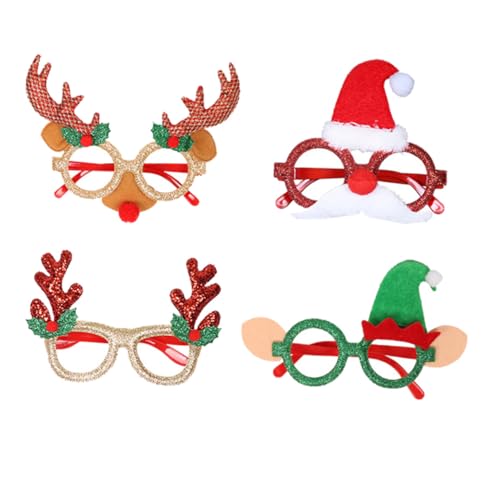 LIGIGWASH 4 Stück Teiliges Weihnachts Partybrillen mit und Weihnachtsmotive Leichte Komfortable Brillenrahmen für Festliche Fotorequisiten und Karnevalszubehör Zufällige LIGIGWASH 4 Stück Teiliges Weihnachts Partybrillen mit und Weihnachtsmotive Leichte Komfortable Brillenrahmen für Festliche Fotorequisiten und Karnevalszubehör Zufällige von LIGIGWASH