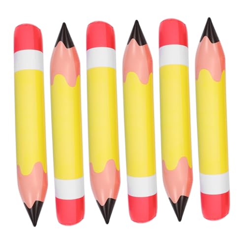 LIGIGWASH 6 Stück Aufblasbarer Bleistift Dekoration PVC für Klassenzimmer und Schulanfang Wiederverwendbare Sichere und Auffällige Wanddeko für Lebendige Lernumgebung von LIGIGWASH