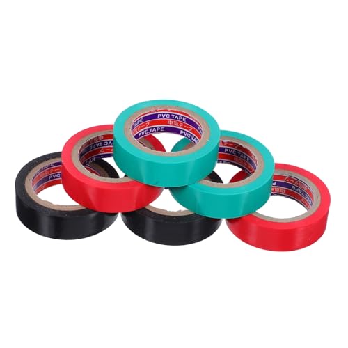 LIGIGWASH 6 Stück Isolierband Hochtemperaturbänder Farbiges Klebeband Zur Beschriftung Elektisches Klebeband Isolierbänder Elektrische Geräte Für Heimwerker Band Elektrisch Black Pvc von LIGIGWASH