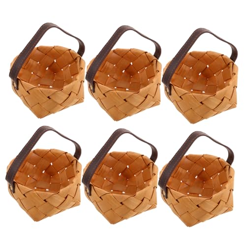 LIGIGWASH 6 Stück Kleine Handgewebte Holzkorb mit Henkel Nachhaltiger Mini Geschenkkorb für Hochzeit Candy Favor Vielseitig für Partydeko und Diy Bastelprojekte Natürliche Tischdekoration LIGIGWASH 6 Stück Kleine Handgewebte Holzkorb mit Henkel Nachhaltiger Mini Geschenkkorb für Hochzeit Candy Favor Vielseitig für Partydeko und Diy Bastelprojekte Natürliche Tischdekoration von LIGIGWASH