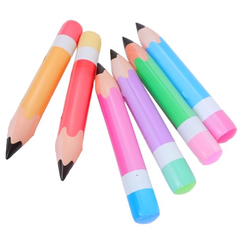 LIGIGWASH 6 Stück Teiliges Riesige Aufblasbare Bleistiftballons Bunte PVC Deko für Schulanfang und Abschlussfeiern Interaktive Klassenraumausstattung und Partyzubehör von LIGIGWASH