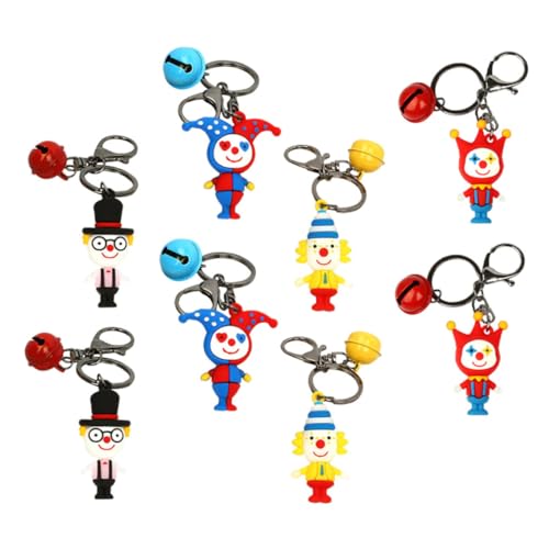 LIGIGWASH 8Stücke Teiliges Clown Schlüsselring Kreative Clown Puppen Schlüsselanhänger mit Glocke Schlüsseldekoration für Taschen Rucksäcke Halloween Partys Langlebig von LIGIGWASH