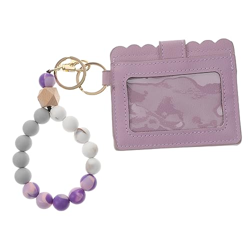 LIGIGWASH Kartenhalter Schlüsselanhänger mit Holzperlen Design Handgefertigtes Armband mit Kartenbeutel für Id und Buskarten Kreatives für Damen und Herren LIGIGWASH Kartenhalter Schlüsselanhänger mit Holzperlen Design Handgefertigtes Armband mit Kartenbeutel für Id und Buskarten Kreatives für Damen und Herren von LIGIGWASH