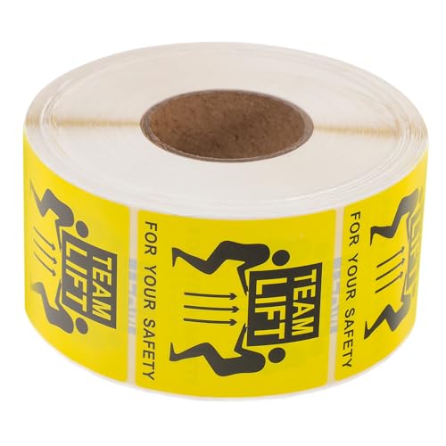 LIGIGWASH Schwerlast Warnetiketten Rolle Selbstklebend Hohe Haftkraft Team Lift Versandaufkleber für Umzugskartons Robuste Verpackungshinweise Sicherer Transport Hinweis von LIGIGWASH