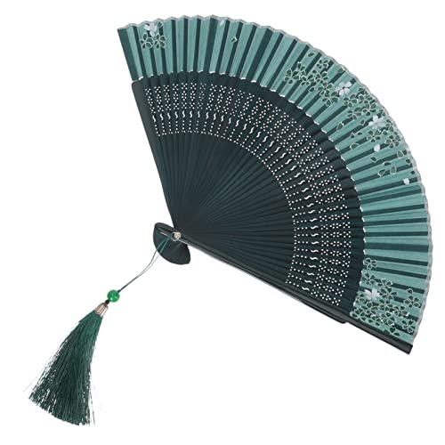 LIGIGWASH Vintage Fächer aus Handfächer für Performance und Tanz S Grünes Design mit Weißen Kirschblüten Retro Faltfächer für Hochzeiten und Sommerreisen LIGIGWASH Vintage Fächer aus Handfächer für Performance und Tanz S Grünes Design mit Weißen Kirschblüten Retro Faltfächer für Hochzeiten und Sommerreisen von LIGIGWASH