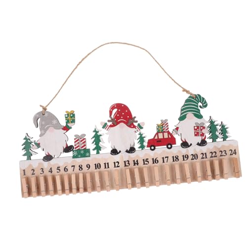 LIGIGWASH Weihnachts Türdekoration Aus Holz Hängendes Türschild Mit Festlichem Zwergen Design Platzsparend Für Weihnachtszeit Holzclip Für Zuhause von LIGIGWASH