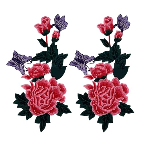 2 Stück Aufnäher / Bügelbilder mit Blumenstickerei, Blumenaufnäher für Rucksäcke, Dekorationen, Blumenaufnäher, bestickte Applikation, zum Aufbügeln 2 Stück Aufnäher / Bügelbilder mit Blumenstickerei, Blumenaufnäher für Rucksäcke, Dekorationen, Blumenaufnäher, bestickte Applikation, zum Aufbügeln von LIGSLN