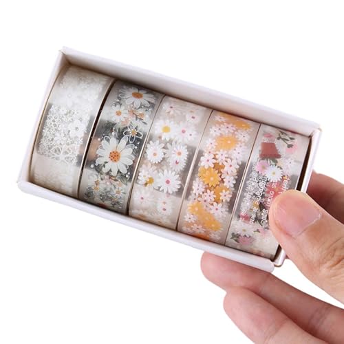 Dekoratives Klebeband mit Blumenmuster, 15 mm x 2 m, wasserabweisend, PET, für Scrapbooking, Tagebuch, Fotoalbum, künstlerischer Planer, Aufkleber Dekoratives Klebeband mit Blumenmuster, 15 mm x 2 m, wasserabweisend, PET, für Scrapbooking, Tagebuch, Fotoalbum, künstlerischer Planer, Aufkleber von LIGSLN