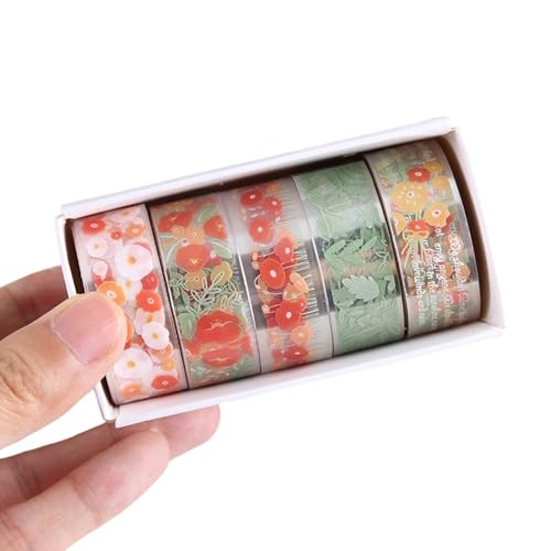Dekoratives Klebeband mit Blumenmuster, 15 mm x 2 m, wasserabweisend, PET, für Scrapbooking, Tagebuch, Fotoalbum, künstlerischer Planer, Aufkleber Dekoratives Klebeband mit Blumenmuster, 15 mm x 2 m, wasserabweisend, PET, für Scrapbooking, Tagebuch, Fotoalbum, künstlerischer Planer, Aufkleber von LIGSLN