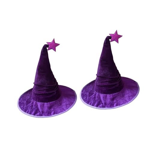 LIGSLN Gefalteter Hexenhut für Halloween-Party, Zauberer-Hüte mit bequemem Stoff und flexiblem Draht für längeres Tragen, 2 Stück, Unisex, Vintage, Halloween-Hut LIGSLN Gefalteter Hexenhut für Halloween-Party, Zauberer-Hüte mit bequemem Stoff und flexiblem Draht für längeres Tragen, 2 Stück, Unisex, Vintage, Halloween-Hut von LIGSLN