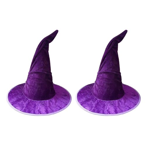 LIGSLN Gefalteter Hexenhut für Halloween-Party, Zauberer-Hüte mit bequemem Stoff und flexiblem Draht für längeres Tragen, 2 Stück, Unisex, Vintage, Halloween-Hut LIGSLN Gefalteter Hexenhut für Halloween-Party, Zauberer-Hüte mit bequemem Stoff und flexiblem Draht für längeres Tragen, 2 Stück, Unisex, Vintage, Halloween-Hut von LIGSLN