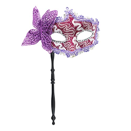 LIGSLN Maskerade für Frauen, halbes Gesicht mit Haltestab, Schmetterling, Karneval, Abend, Halloween LIGSLN Maskerade für Frauen, halbes Gesicht mit Haltestab, Schmetterling, Karneval, Abend, Halloween von LIGSLN