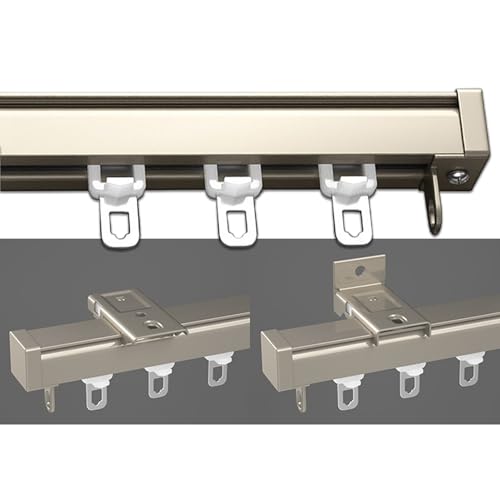 LIGUOYI Schiene Für Vorhang 60cm - 600cm Gardinen Für Schienen Aluminium, 1 Läufig Decken/Wand Montage Schienen Leise Für Vorhang, Gardinenstange Mit Haken Und Rollen Für Schiebevorhänge LIGUOYI Schiene Für Vorhang 60cm - 600cm Gardinen Für Schienen Aluminium, 1 Läufig Decken/Wand Montage Schienen Leise Für Vorhang, Gardinenstange Mit Haken Und Rollen Für Schiebevorhänge von LIGUOYI