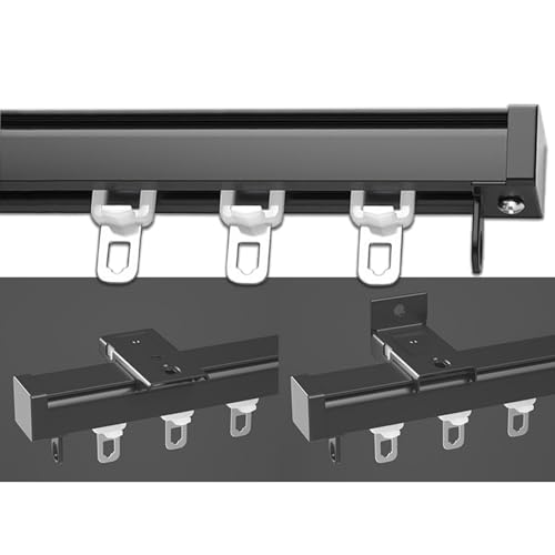 LIGUOYI Schiene Für Vorhang 60cm - 600cm Gardinen Für Schienen Aluminium, 1 Läufig Decken/Wand Montage Schienen Leise Für Vorhang, Gardinenstange Mit Haken Und Rollen Für Schiebevorhänge LIGUOYI Schiene Für Vorhang 60cm - 600cm Gardinen Für Schienen Aluminium, 1 Läufig Decken/Wand Montage Schienen Leise Für Vorhang, Gardinenstange Mit Haken Und Rollen Für Schiebevorhänge von LIGUOYI