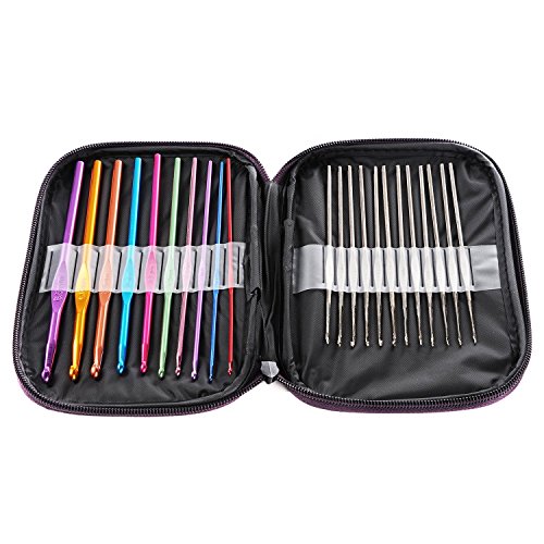 LIHAO Häkelnadeln mit Aluminiumgriff, 22-teiliges Set LIHAO Häkelnadeln mit Aluminiumgriff, 22-teiliges Set von LIHAO