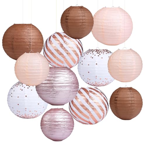 LIHAO Laterne Lampenshcrime Lampions Papierlaternen Set Papier Laternen Roségoldene Partydekorationen hängende Dekorationen für Brautpartys Baby-Dusche Hochzeitsdekorationen Geburtstagsfeier (12pcs) LIHAO Laterne Lampenshcrime Lampions Papierlaternen Set Papier Laternen Roségoldene Partydekorationen hängende Dekorationen für Brautpartys Baby-Dusche Hochzeitsdekorationen Geburtstagsfeier (12pcs) von LIHAO