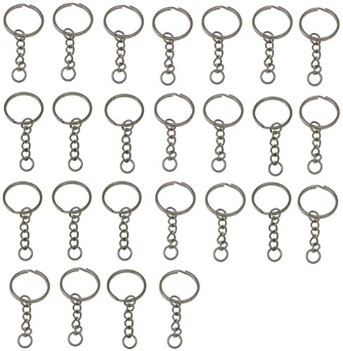 LIHAO Schlüsselringe aus Edelstahl für Basteln, kreative Hobbys by (Paket mit 25 Stück, 25 mm) von LIHAO