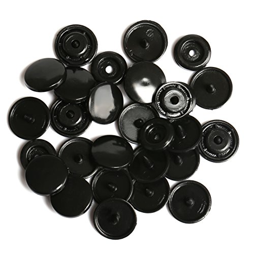 LIHAO T5 Druckknöpfe Nähfrei Snaps Schwarz 100 Set Buttons für DIY Basteln von LIHAO