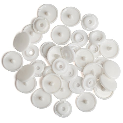 LIHAO T5 Druckknöpfe Weiß Nähfrei Snaps 100 Set Buttons für DIY Basteln (Farbe 22) von LIHAO