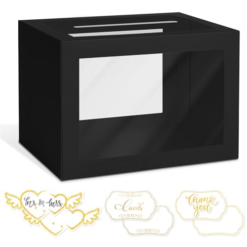 LIKAJON Schwarze Kartenbox - Transparente Geschenkkartenbox für Partys, Hochzeiten, Geburtstage, Jubiläen, Tombola-Tickets LIKAJON Schwarze Kartenbox - Transparente Geschenkkartenbox für Partys, Hochzeiten, Geburtstage, Jubiläen, Tombola-Tickets von LIKAJON