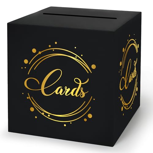 LIKAJON 1 Packung schwarze goldene Folien-Karten-Box Party 22,1 cm schwarze Geschenkkarten-Box Spardose Geburtstag Hochzeit Babyparty Ruhestand Jahrestag Brautparty Tombola-Ticket Schwarz Goldfolie LIKAJON 1 Packung schwarze goldene Folien-Karten-Box Party 22,1 cm schwarze Geschenkkarten-Box Spardose Geburtstag Hochzeit Babyparty Ruhestand Jahrestag Brautparty Tombola-Ticket Schwarz Goldfolie von LIKAJON