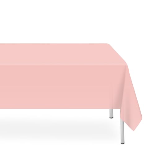 LIKAJON Rechteckige Einweg-Tischdecke in Blush Pink, Kunststoff, 137,2 x 274,3 cm, wasserdichte Tischdecke für Partys, 2 Stück LIKAJON Rechteckige Einweg-Tischdecke in Blush Pink, Kunststoff, 137,2 x 274,3 cm, wasserdichte Tischdecke für Partys, 2 Stück von LIKAJON