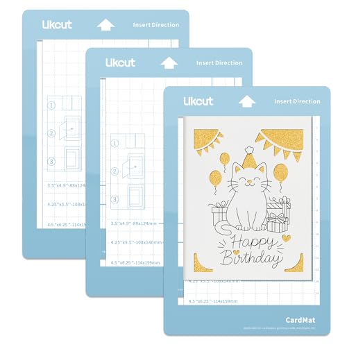 Likcut Kartenmatte für Glee S501 Plottermaschine, 3 Stück Light-Grip Card Matte Kompatibel für Karten, 11,43 cm × 15,9 cm Likcut Kartenmatte für Glee S501 Plottermaschine, 3 Stück Light-Grip Card Matte Kompatibel für Karten, 11,43 cm × 15,9 cm von LIKCUT