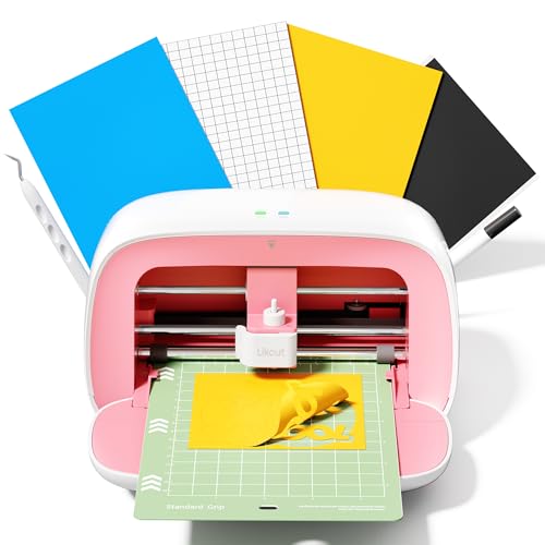 Likcut S501 Plottermaschine, Mini schneideplotter Verfügbar für Vinyl, Iron on und Karten mit Einsteiger Set, Rosa Likcut S501 Plottermaschine, Mini schneideplotter Verfügbar für Vinyl, Iron on und Karten mit Einsteiger Set, Rosa von LIKCUT